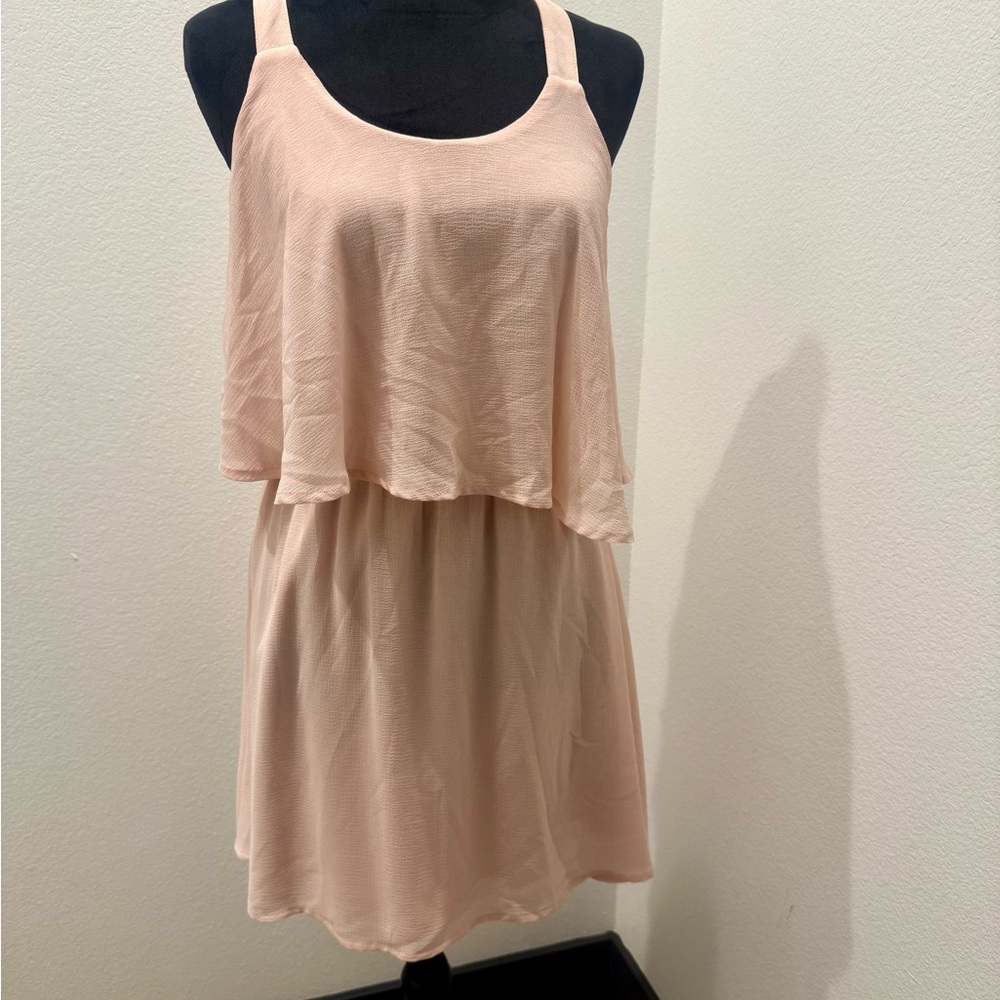 GUESS Los Angeles Blush Pink Layered Mini Dress XS